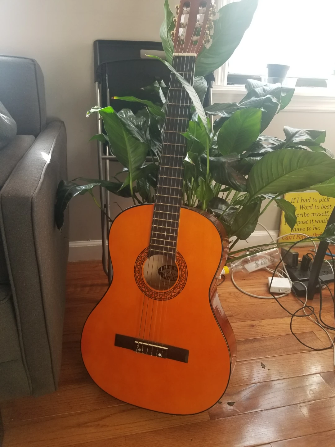 Spanish Classical Guitar with Stand and Pedal