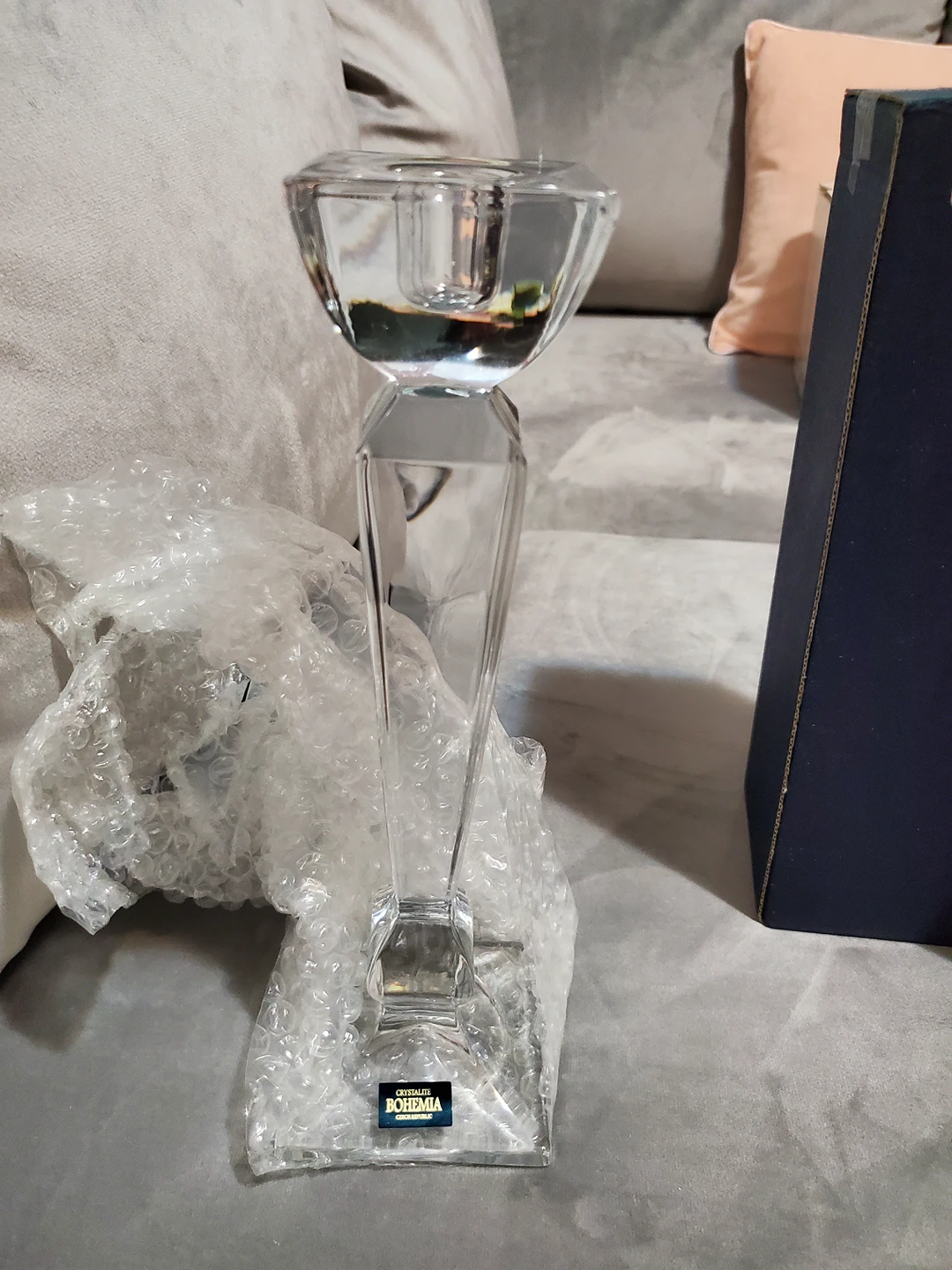 New high end 2 BOHEMIA Chrystal candle holders - photo 2