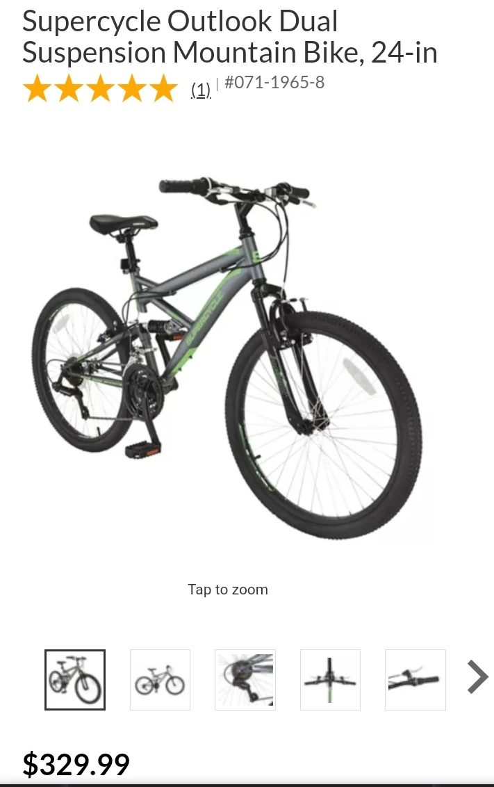 24in Supercycle Outlook Dual Suspension Mountain  Bike