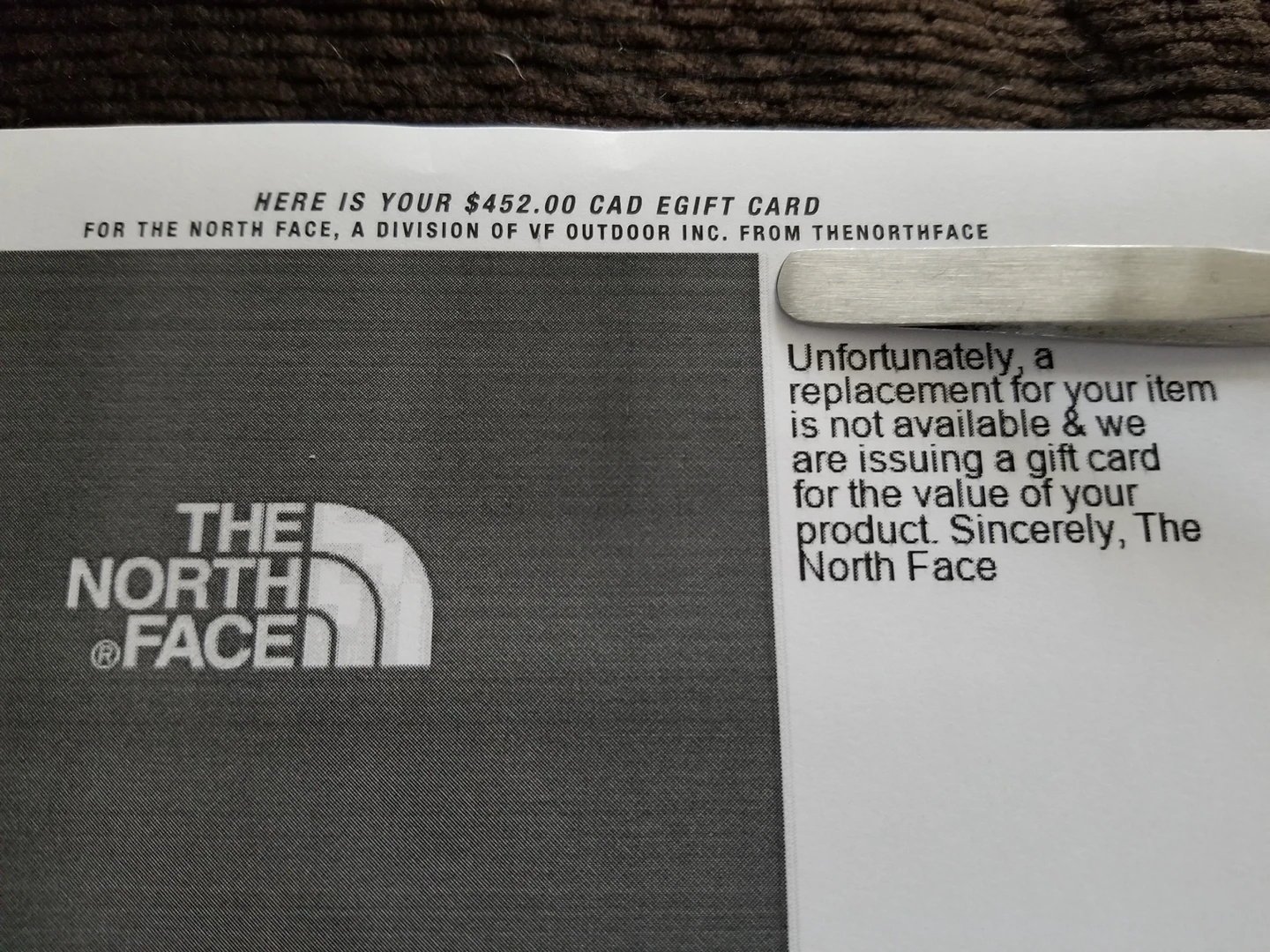 the north face gift card
