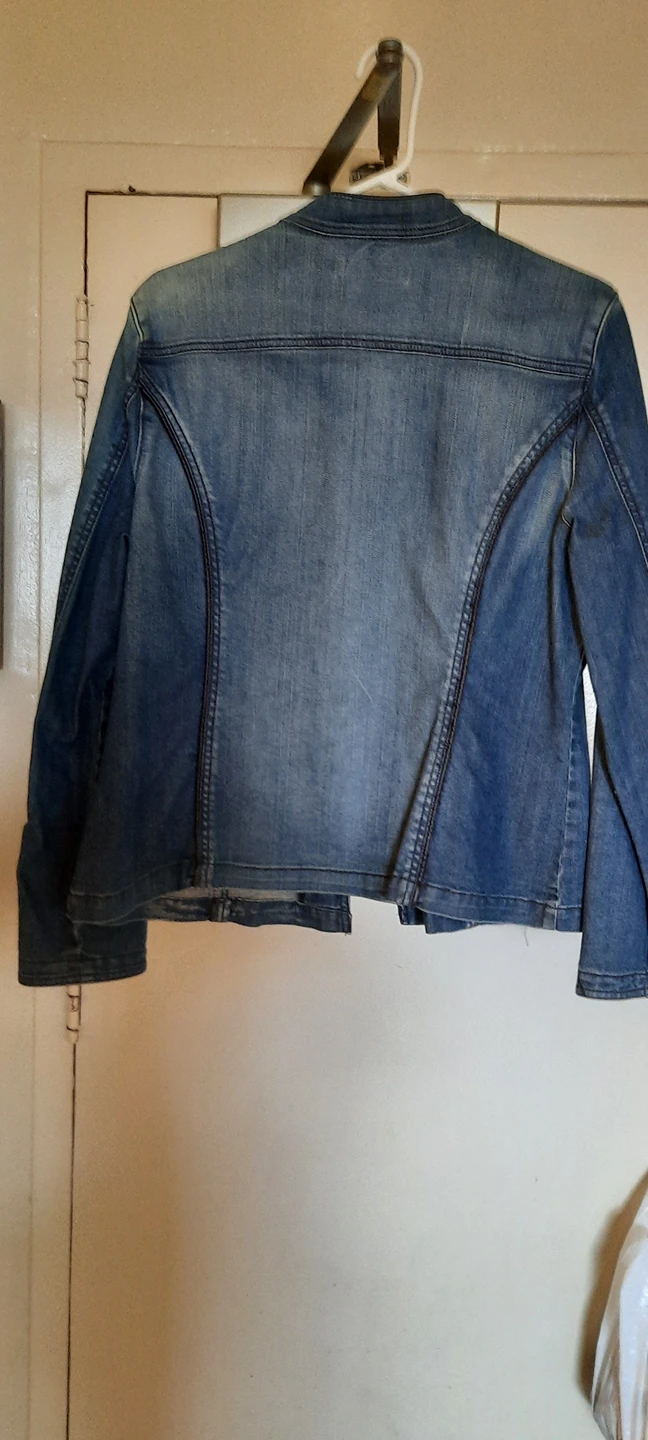 Denim Jacket with Leather Piping - photo 3