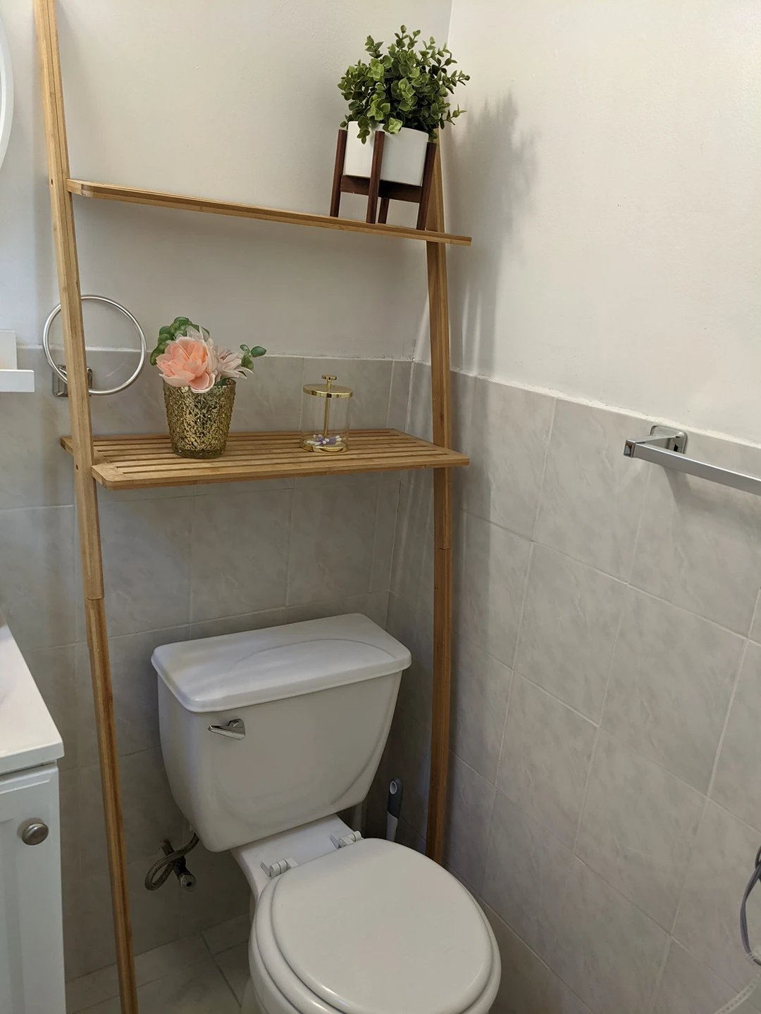 Bamboo Over Toilet Bathroom Storage Shelf - photo 3