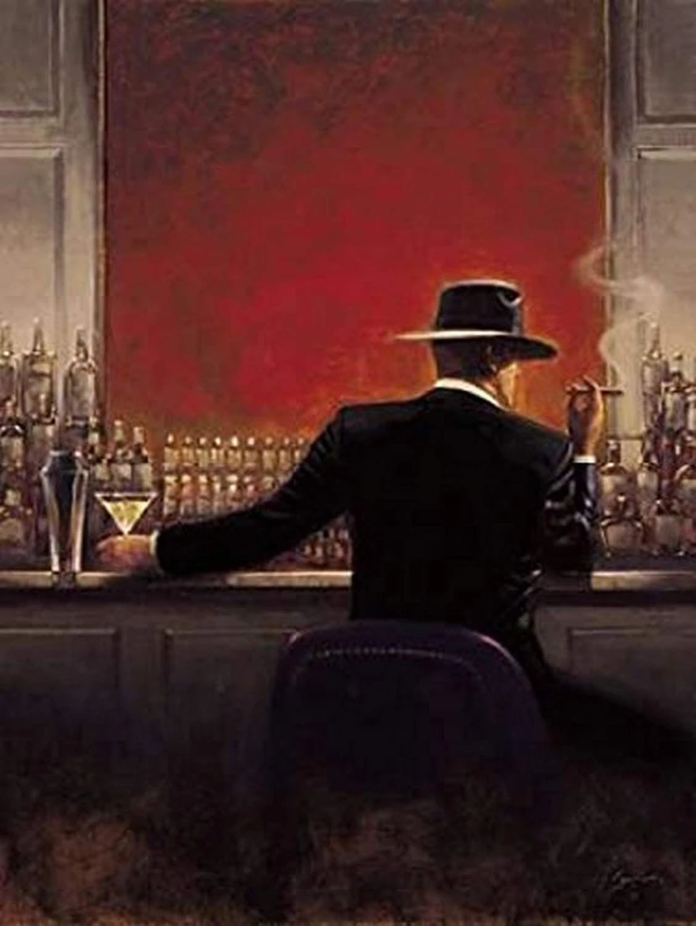 Cigar Bar Art Print by Brent Lynch