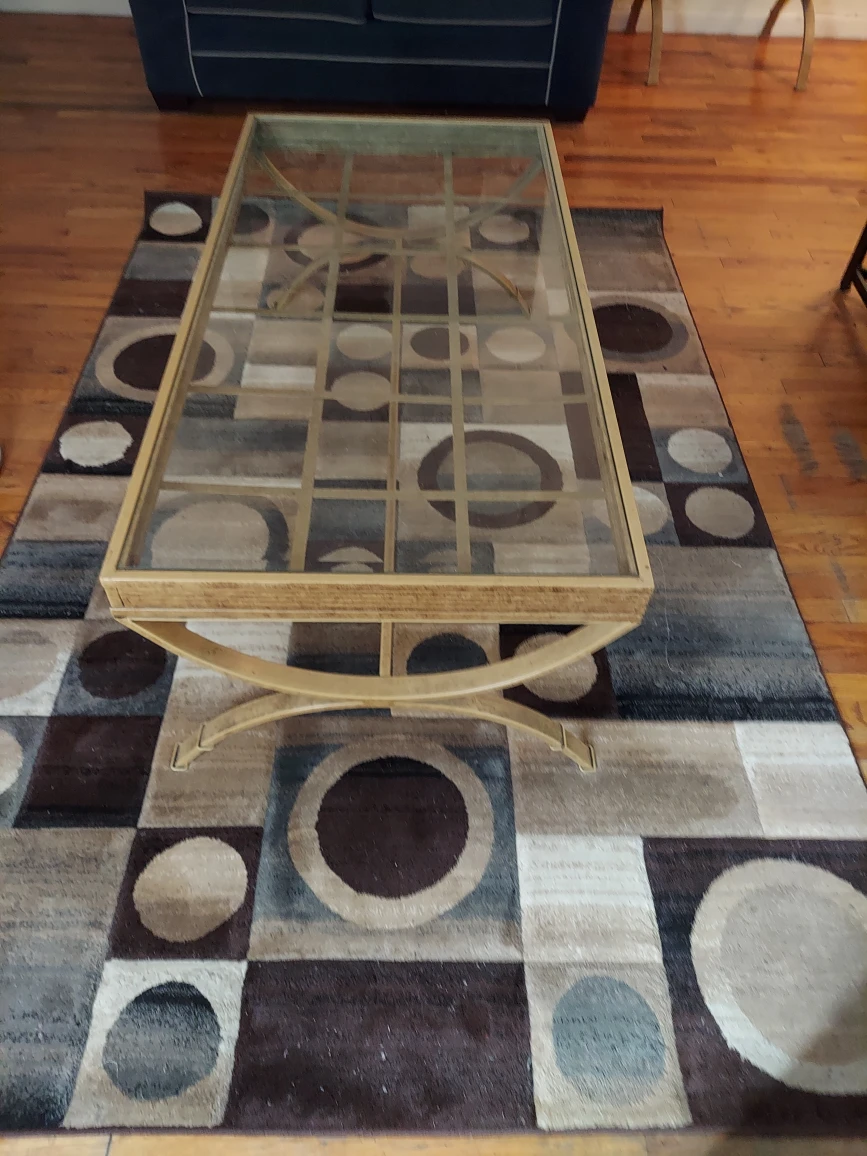 Coffee table, 2 end tables and area rug. - photo 2