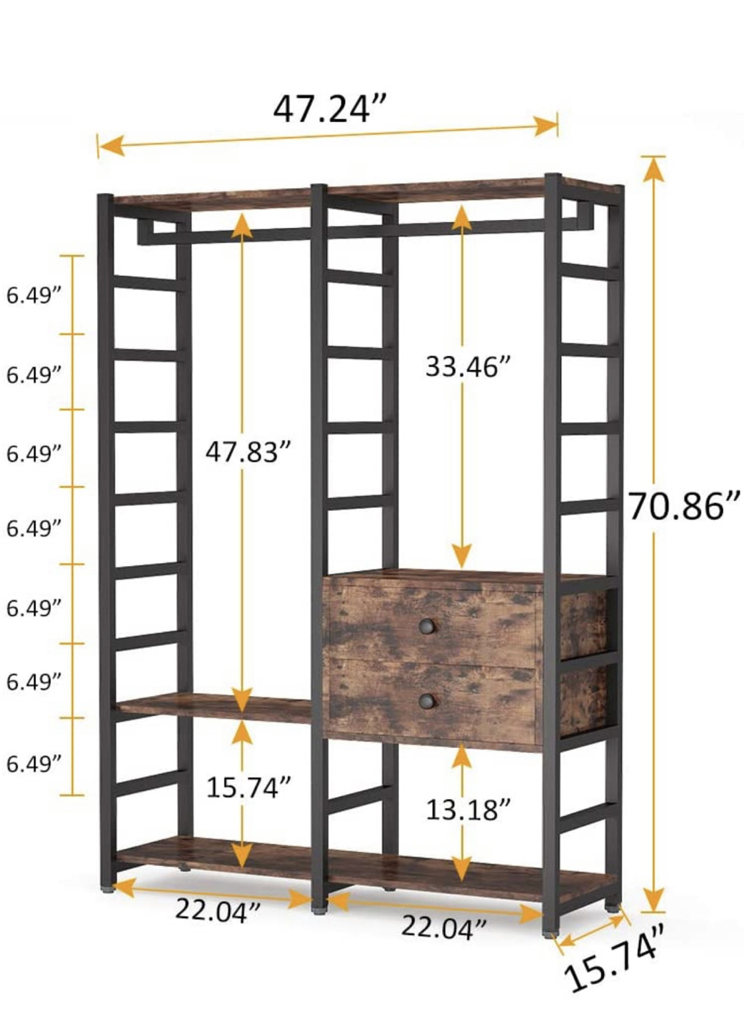 Free-standing Closet organizer, Heavy Duty Clothes Rack.  - photo 3