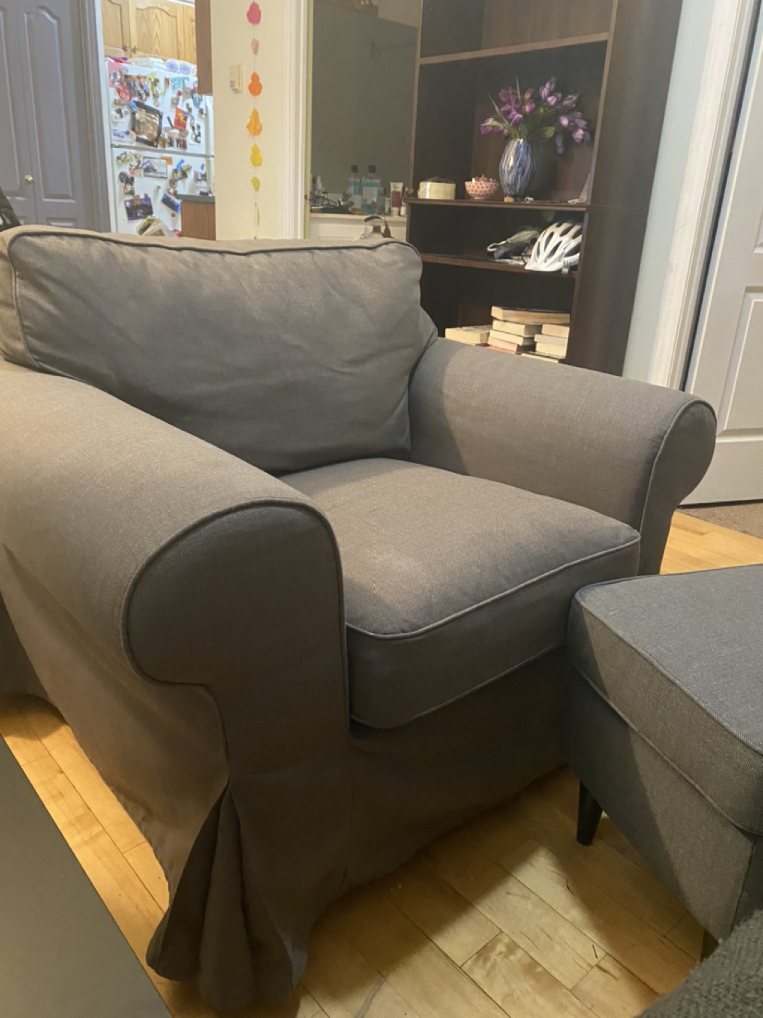 Armchair and matching ottoman  thumbnail