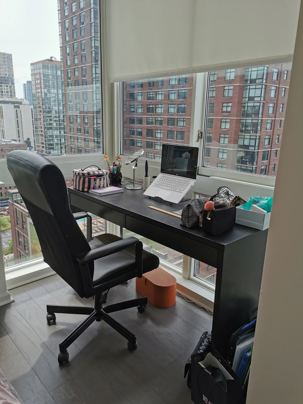 Ikea Desk + Faux Leather chair