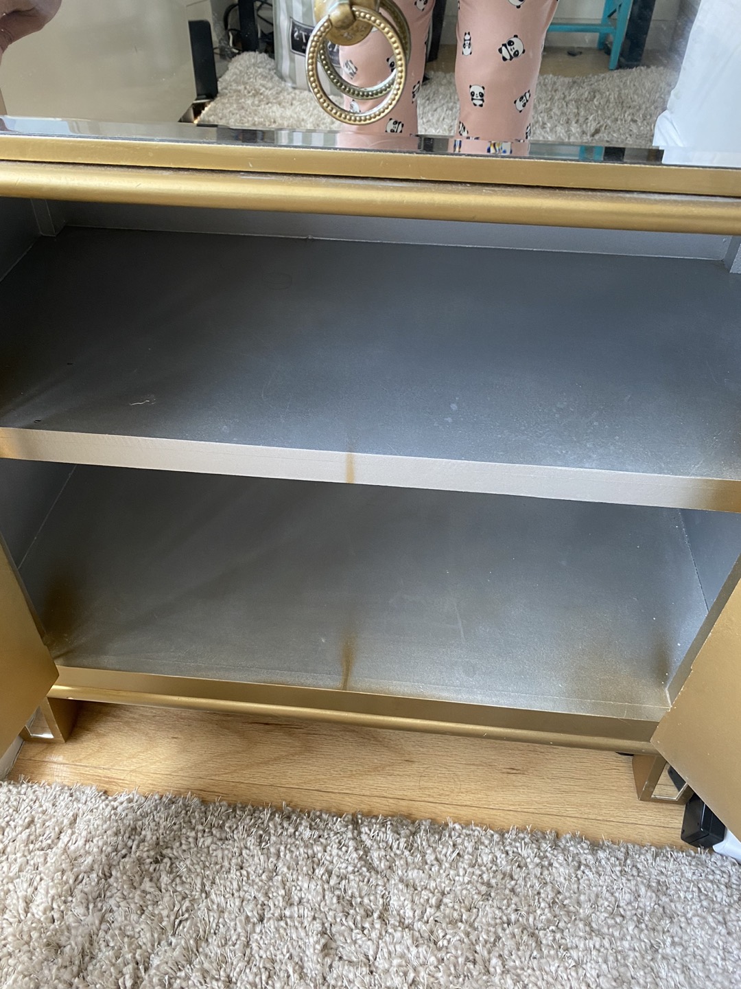 Best Master Drawer Engineered Wood Accent Stand, Gold Mirrored - photo 3