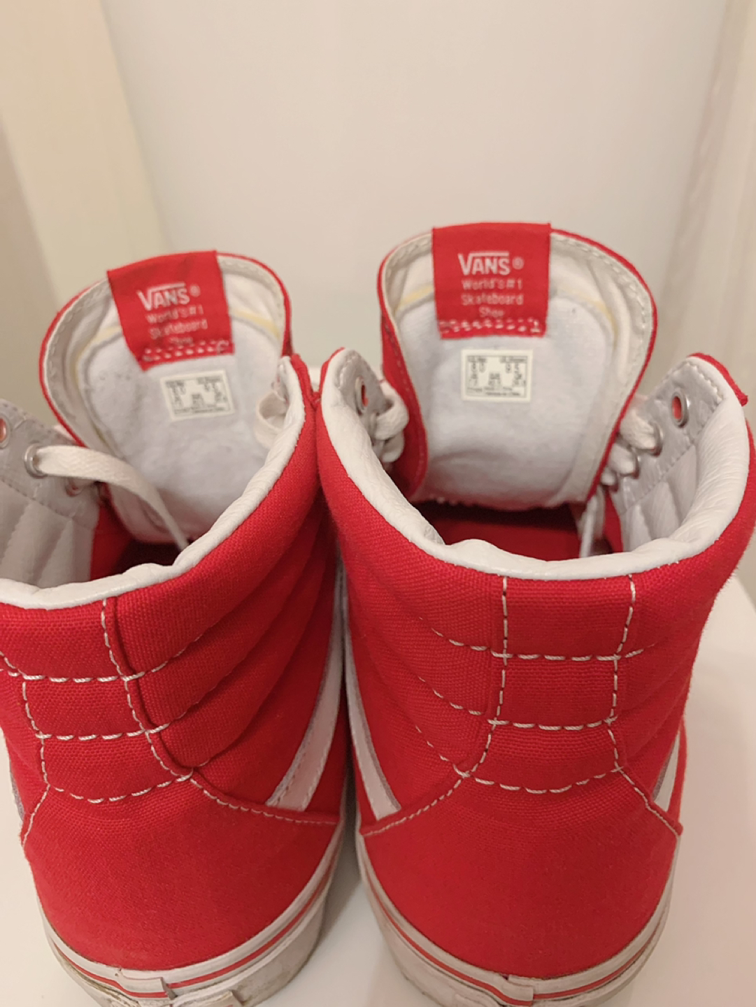 Vans sk8 hi skate shoe-racing red image indicator(2)
