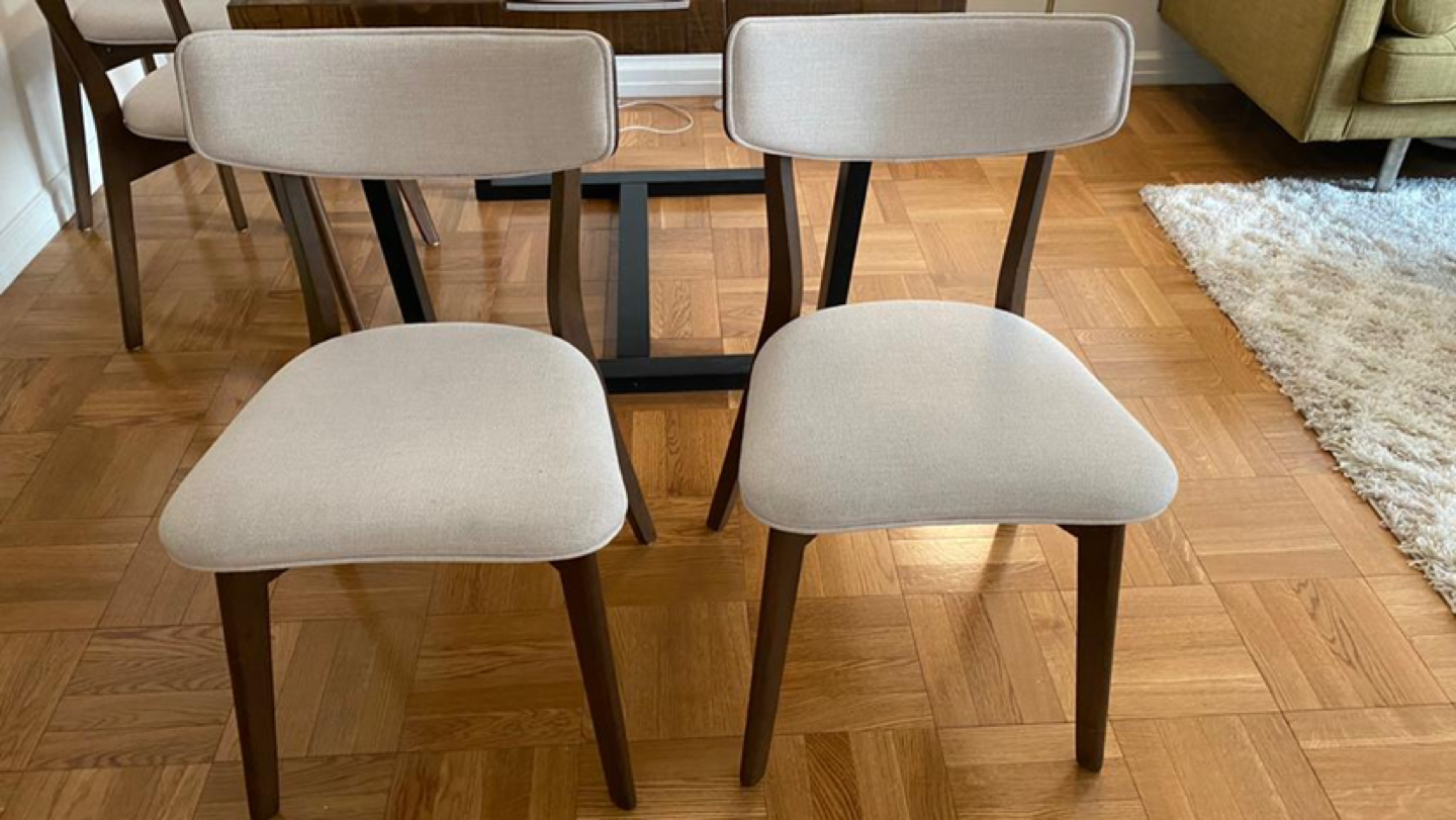 Set of 4 Dining Chair - Mid Century - Beige - photo 3