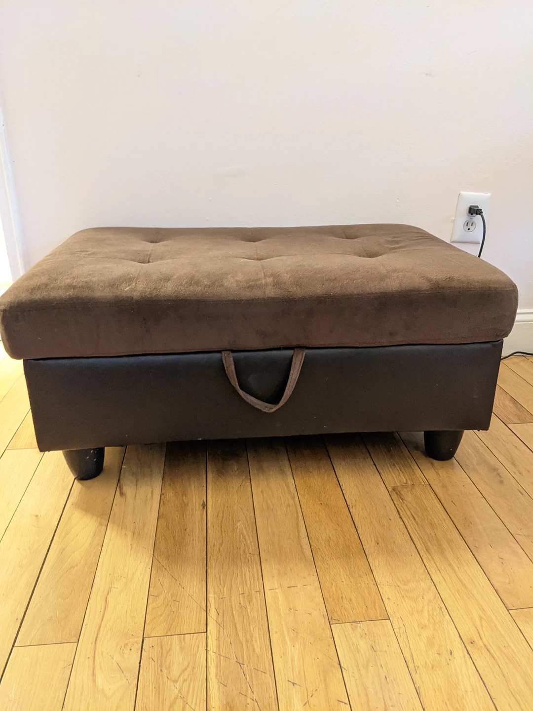 Microsuede Storage Ottoman with Lift Top