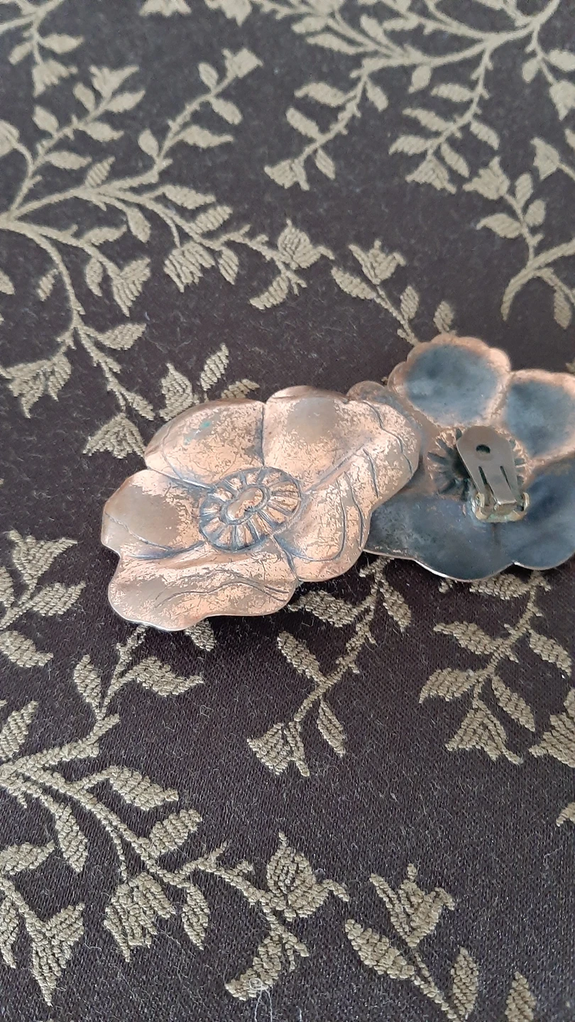 Vintage copper clip-on earrings image indicator(3)