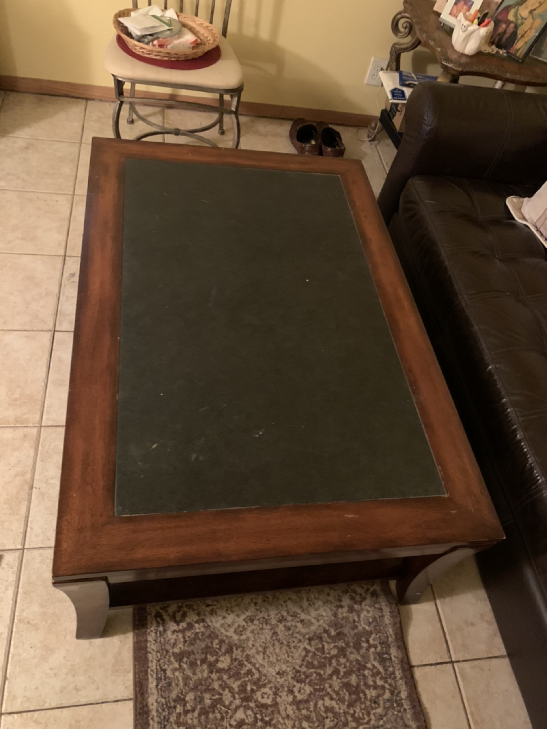Wooden two tier coffee table and side table 