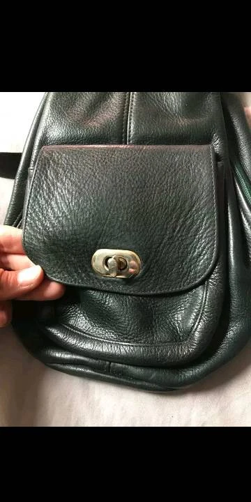 genuine leather real Emerald green cross body bag image indicator(2)