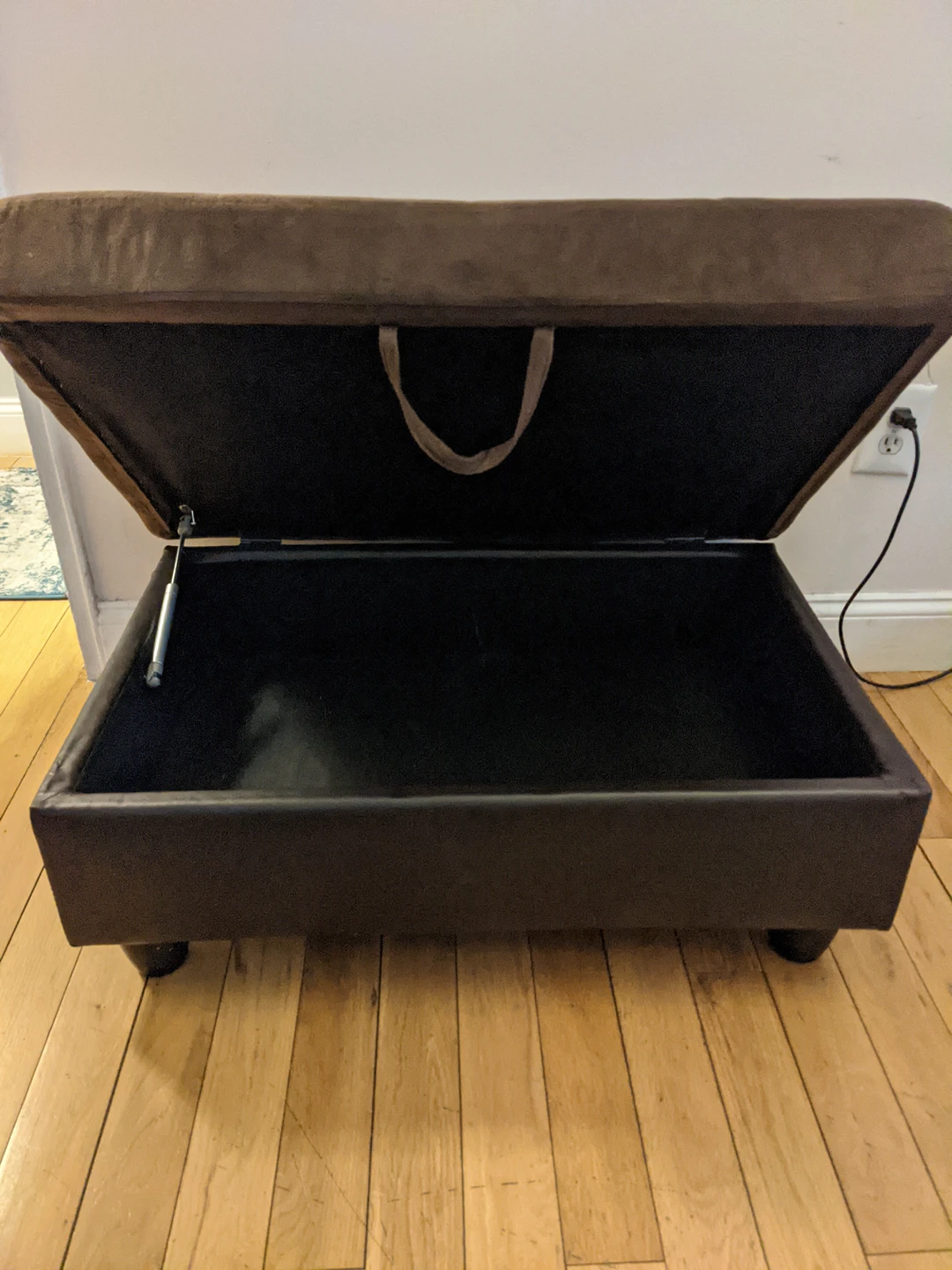 Microsuede Storage Ottoman with Lift Top - photo 2