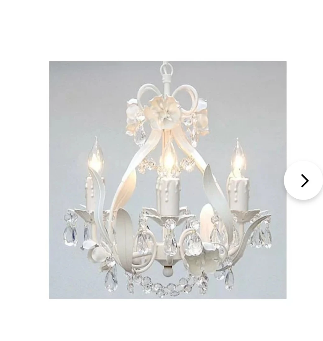 white floweral 4 lights chandelier thumbnail