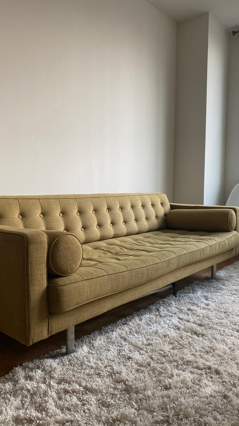 Olive Green Mid Century Sofa