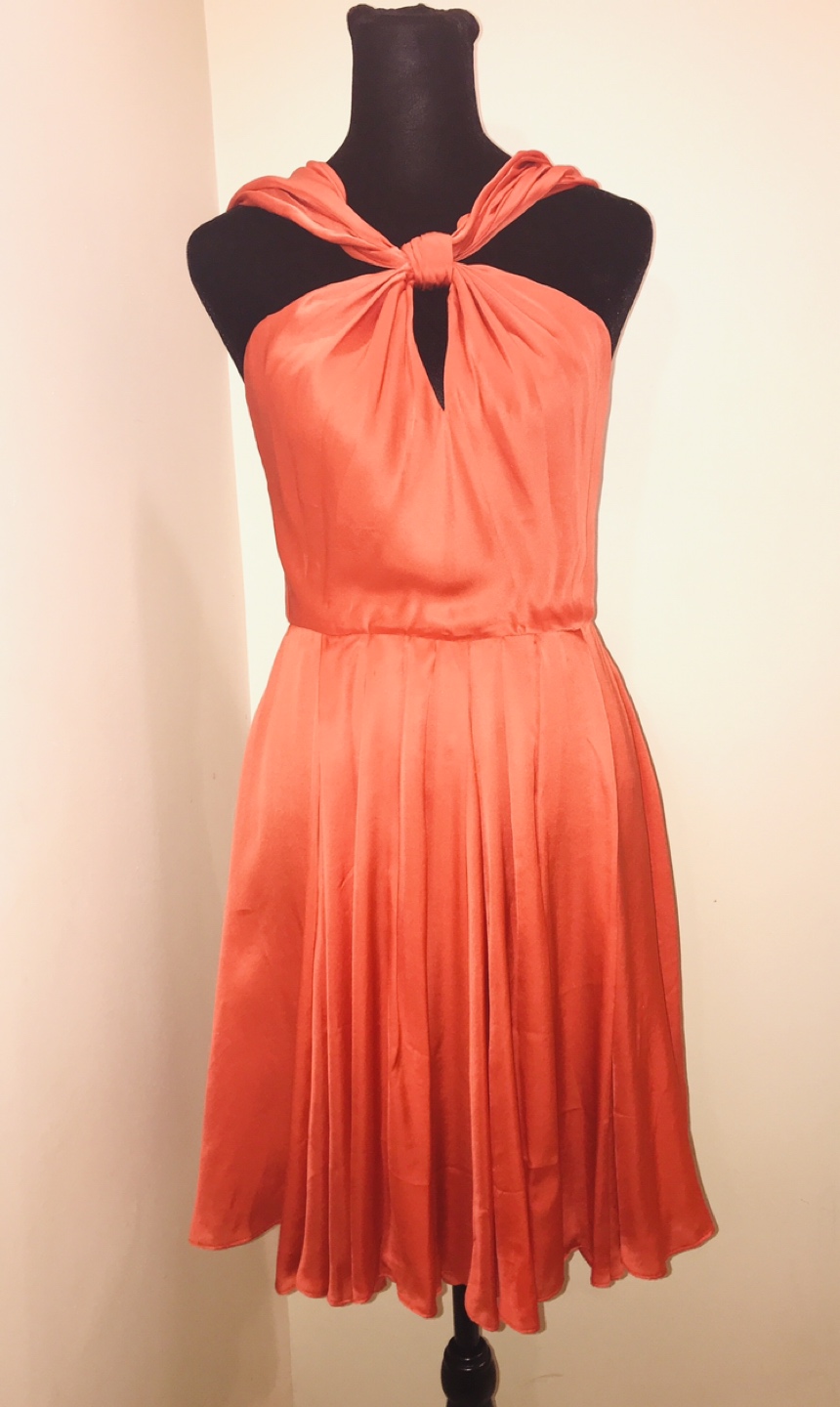 Halston heritage red silk dress, 0