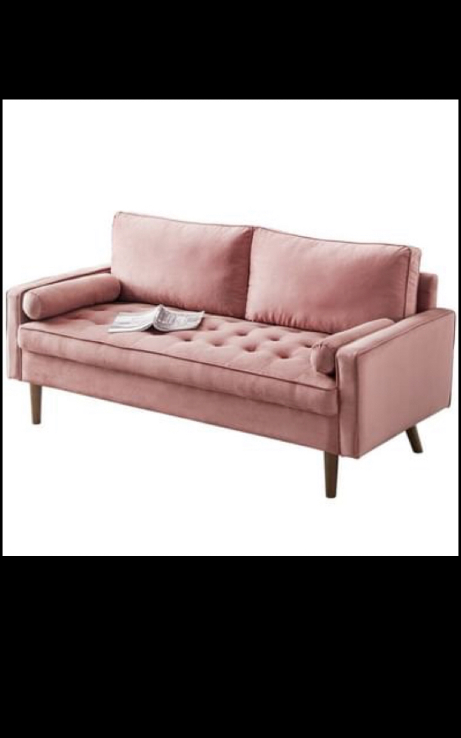 Gasaway 69.7" Square Arm Loveseat Pink colure