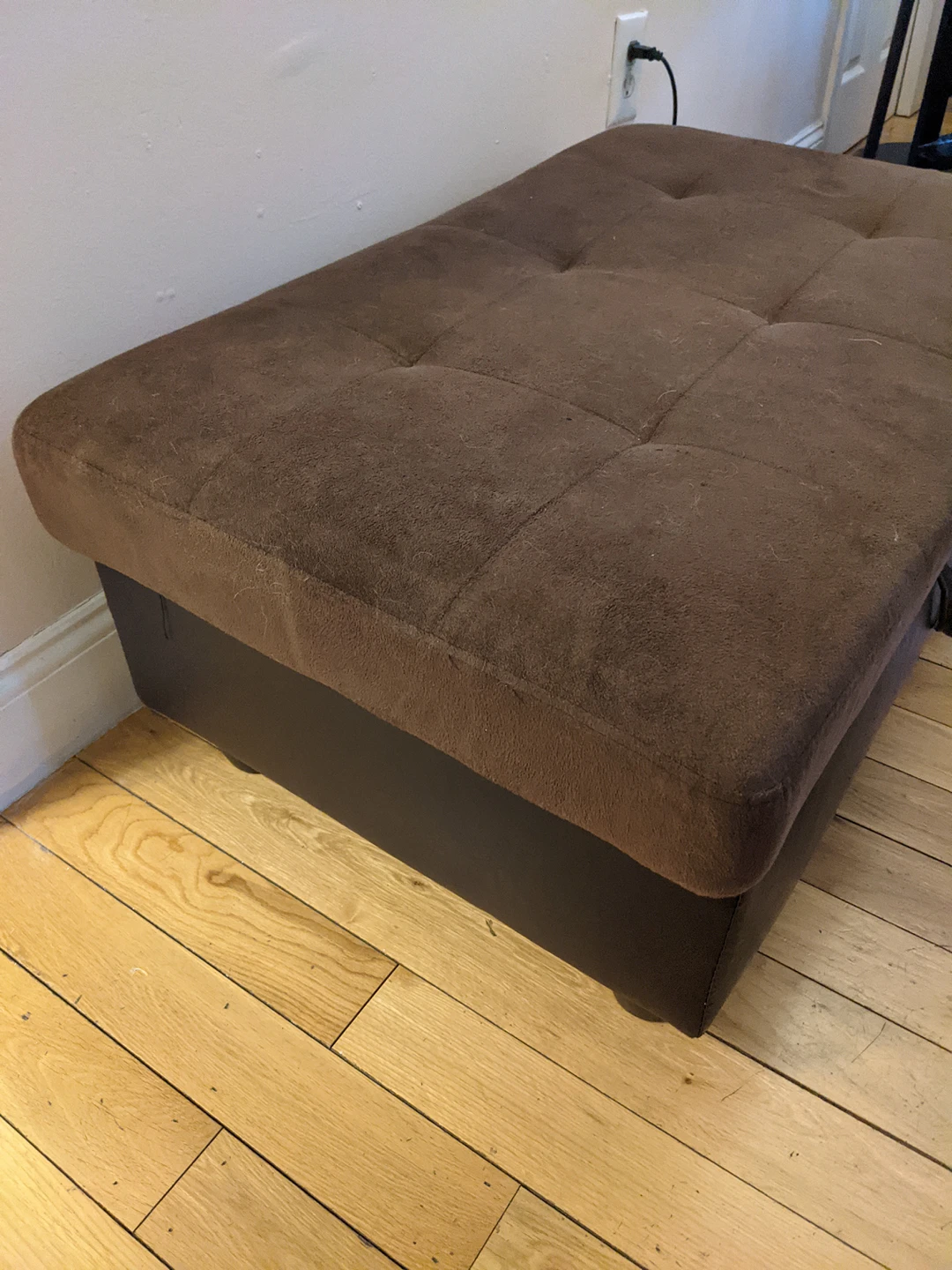 Microsuede Storage Ottoman with Lift Top - photo 5