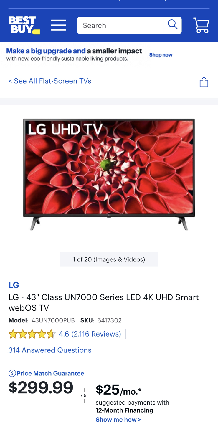 LG Smart TV 43” Almost New - photo 2