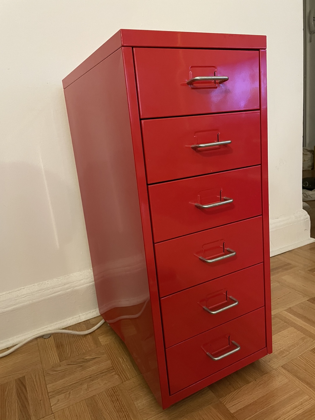 Red IKEA metal cabinet - photo 2