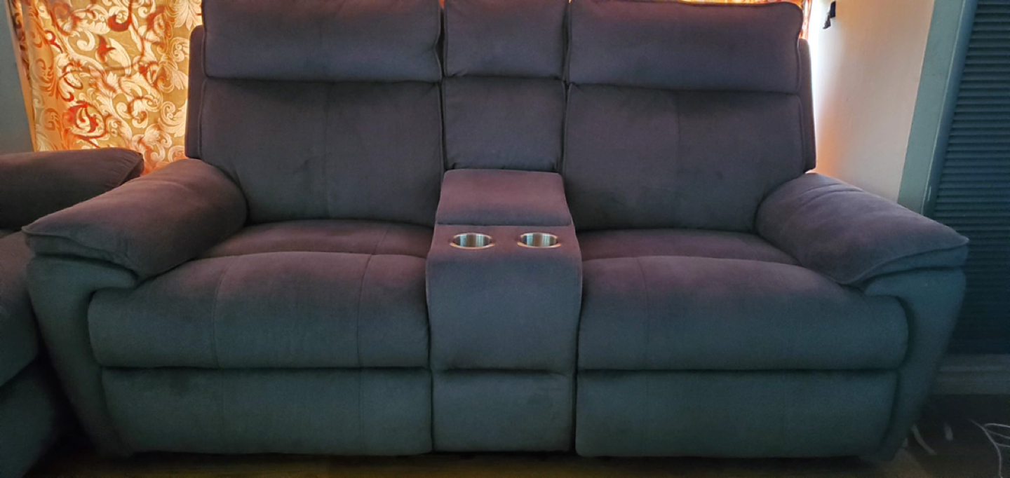 Grey Recliner Couch with usb charger.