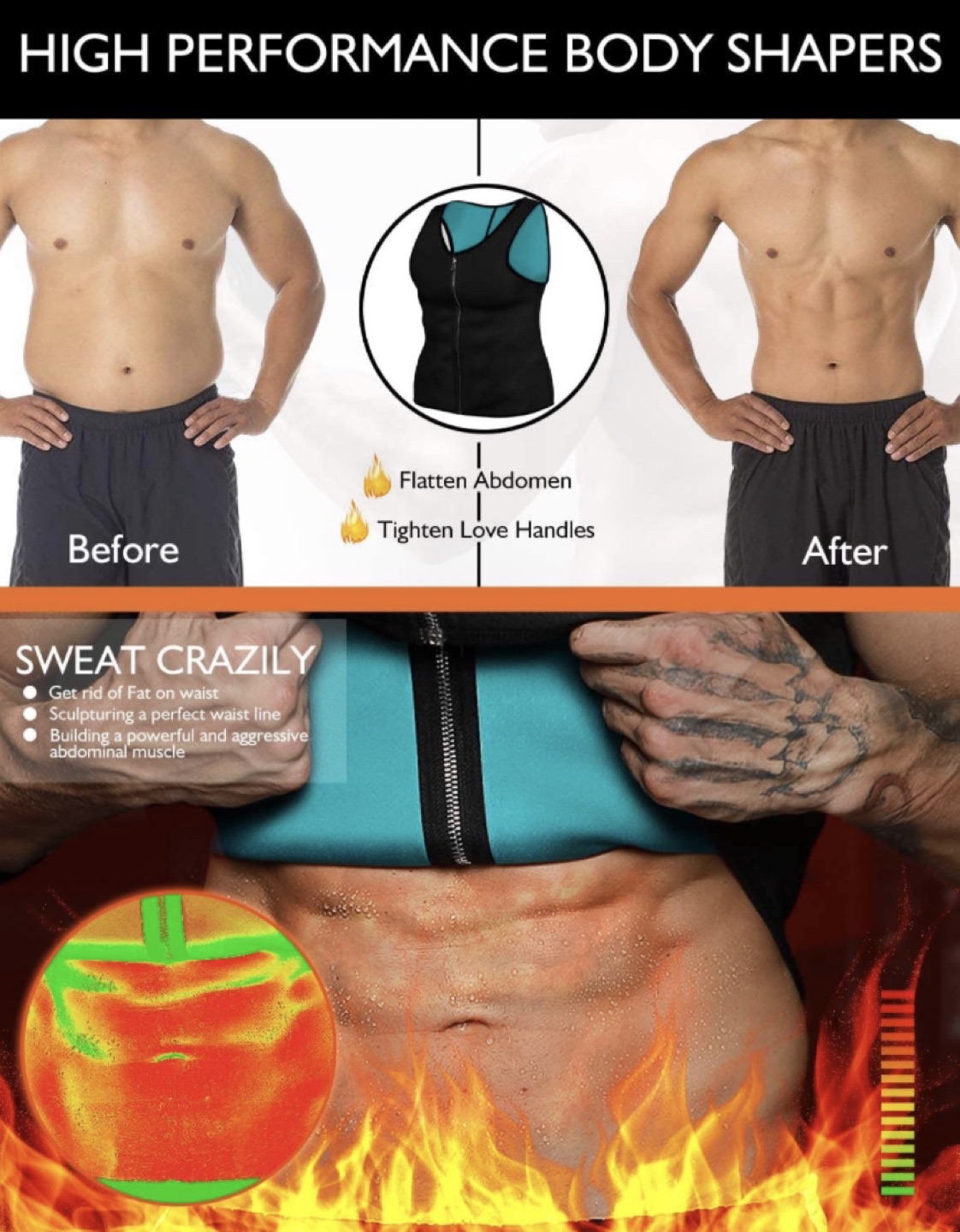Men  Sauna Loss Waist Trainer Shirt Size (XXL) - photo 4