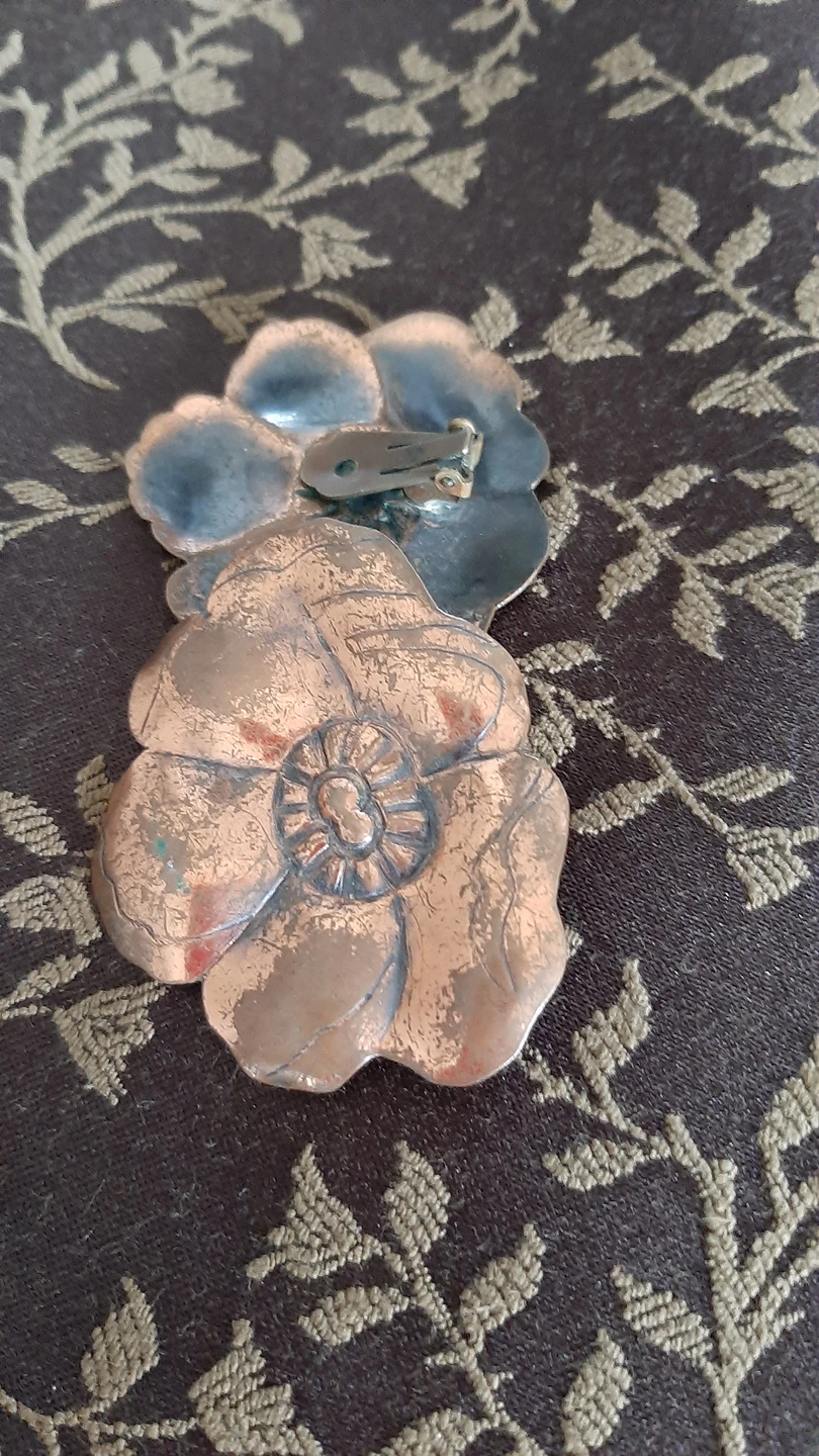 Vintage copper clip-on earrings image indicator(2)