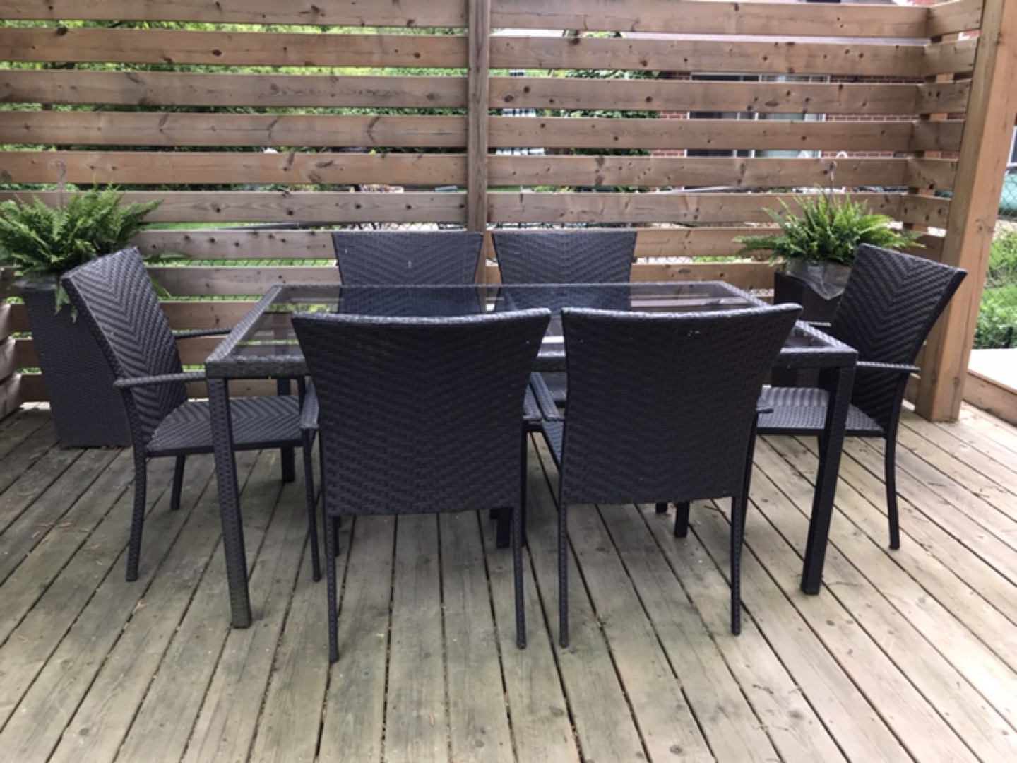 Outdoor dining table with 6 chairs