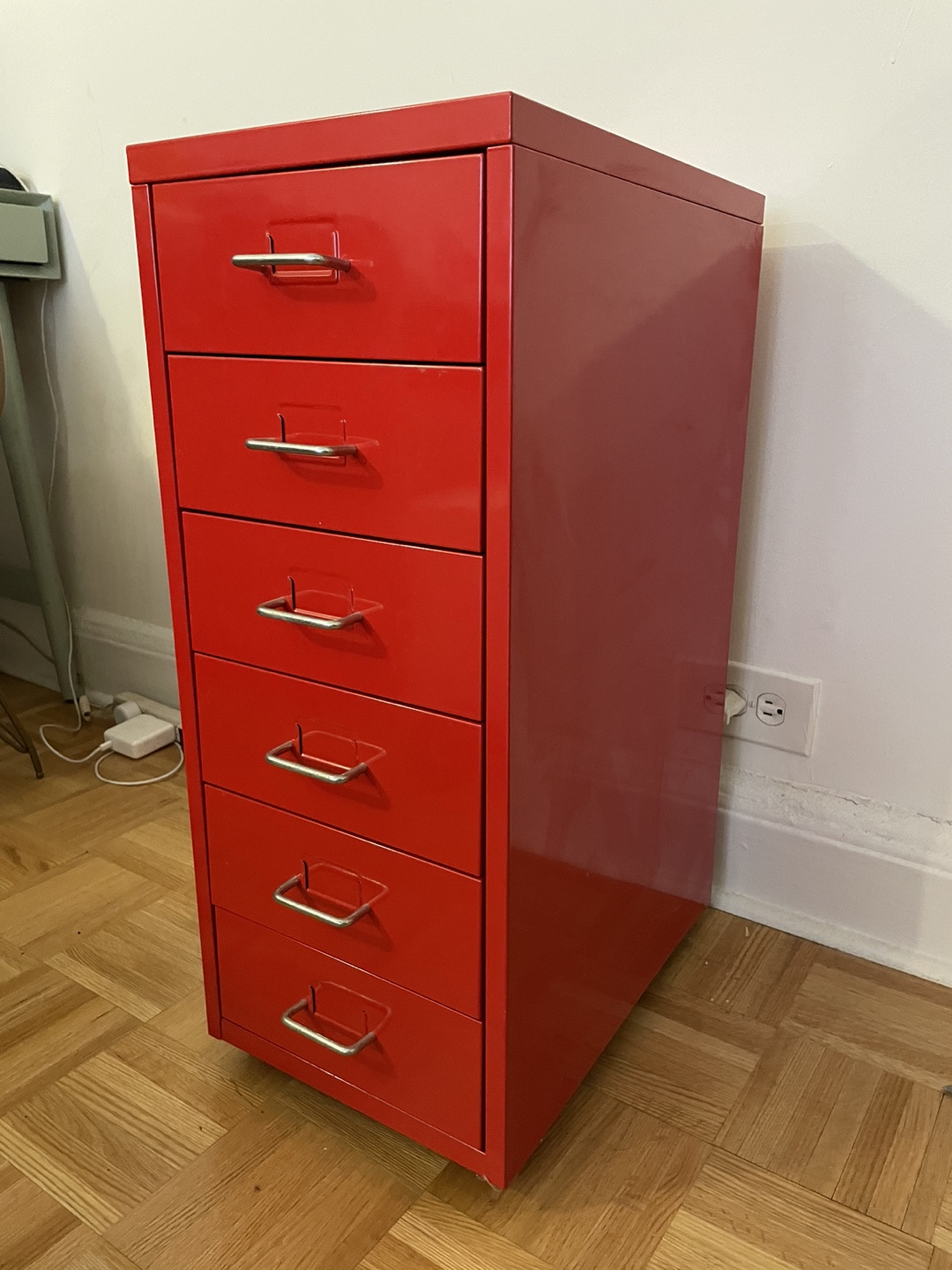 Red IKEA metal cabinet - photo 3