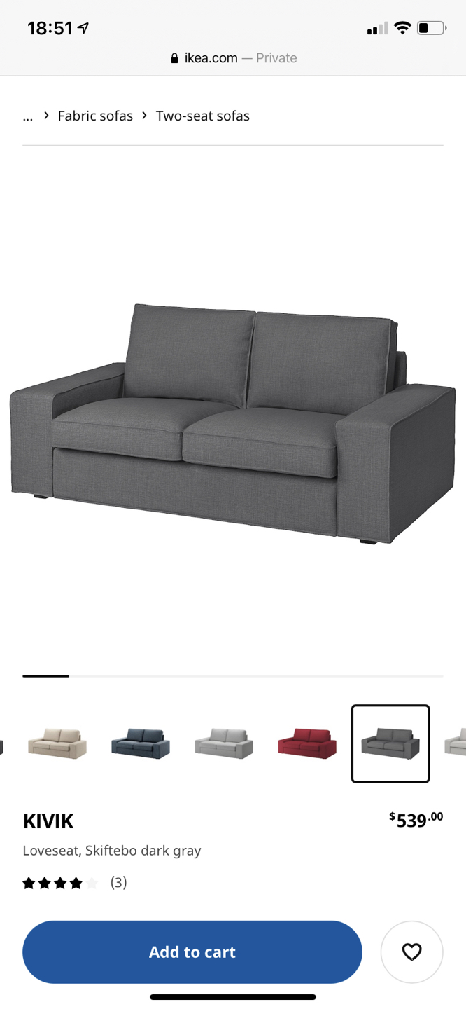 Kivik loveseat sofa purple image indicator(3)