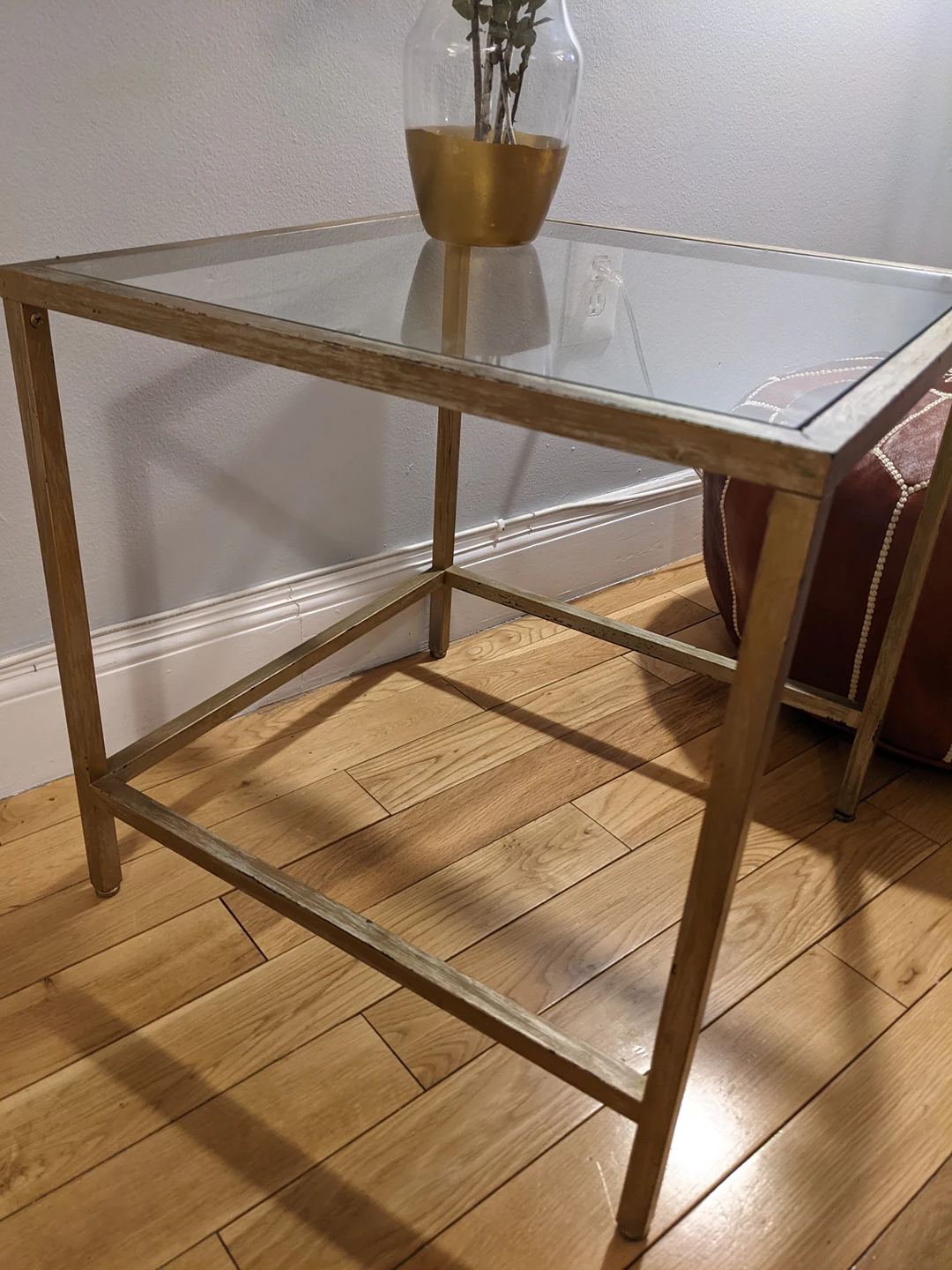 Cute Gold Glass Top Table - photo 3