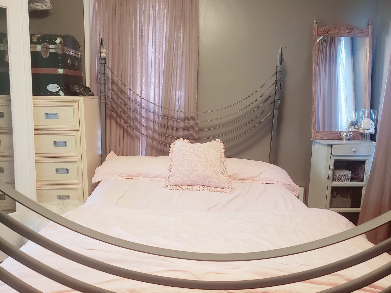 Pottery Barn iron bedframe Queen
