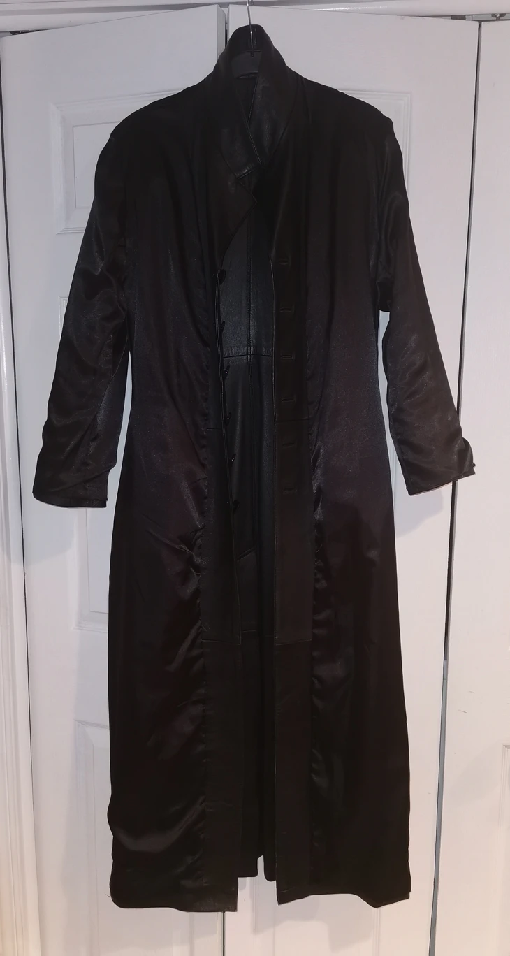 Long Black Leather Jacket image indicator(5)