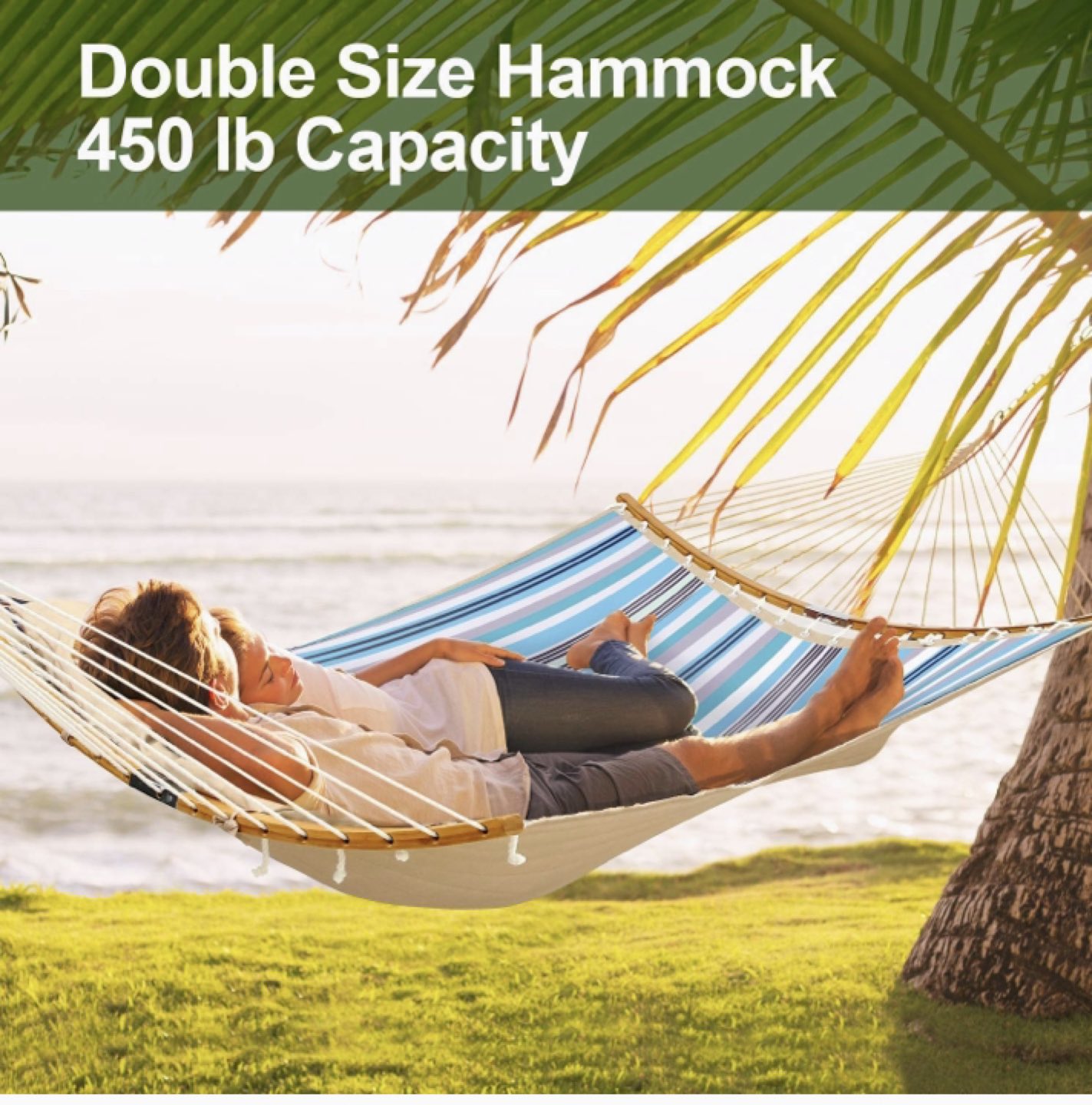 Ohuhu Double Hammock with Detachable Pillow