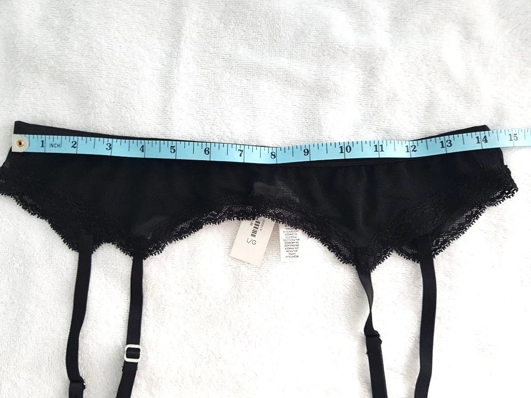 🆕️ Black garter belt w lace trim BNWT image indicator(5)