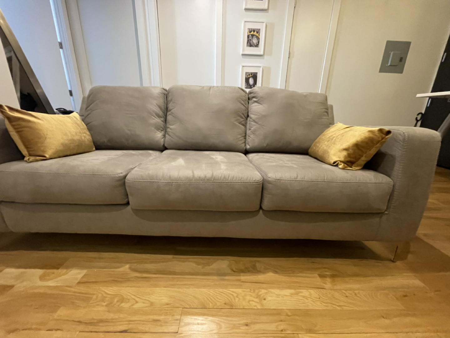 Raymour & Flanigan faux leather sofa - photo 3
