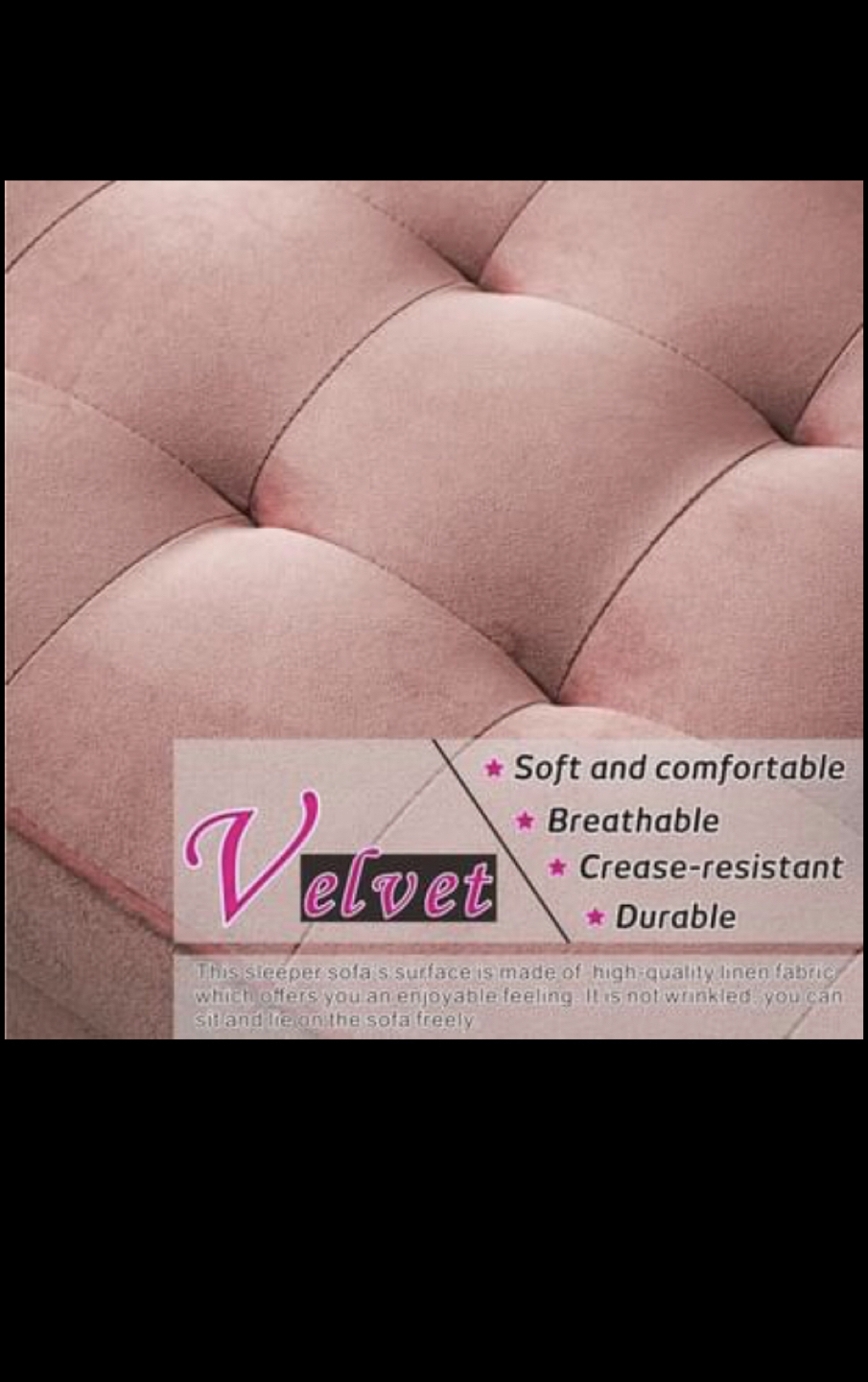 Gasaway 69.7" Square Arm Loveseat Pink colure - photo 3