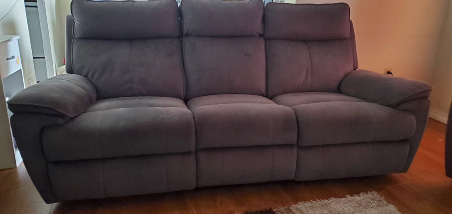 Grey Recliner Couch with usb charger. - photo 2