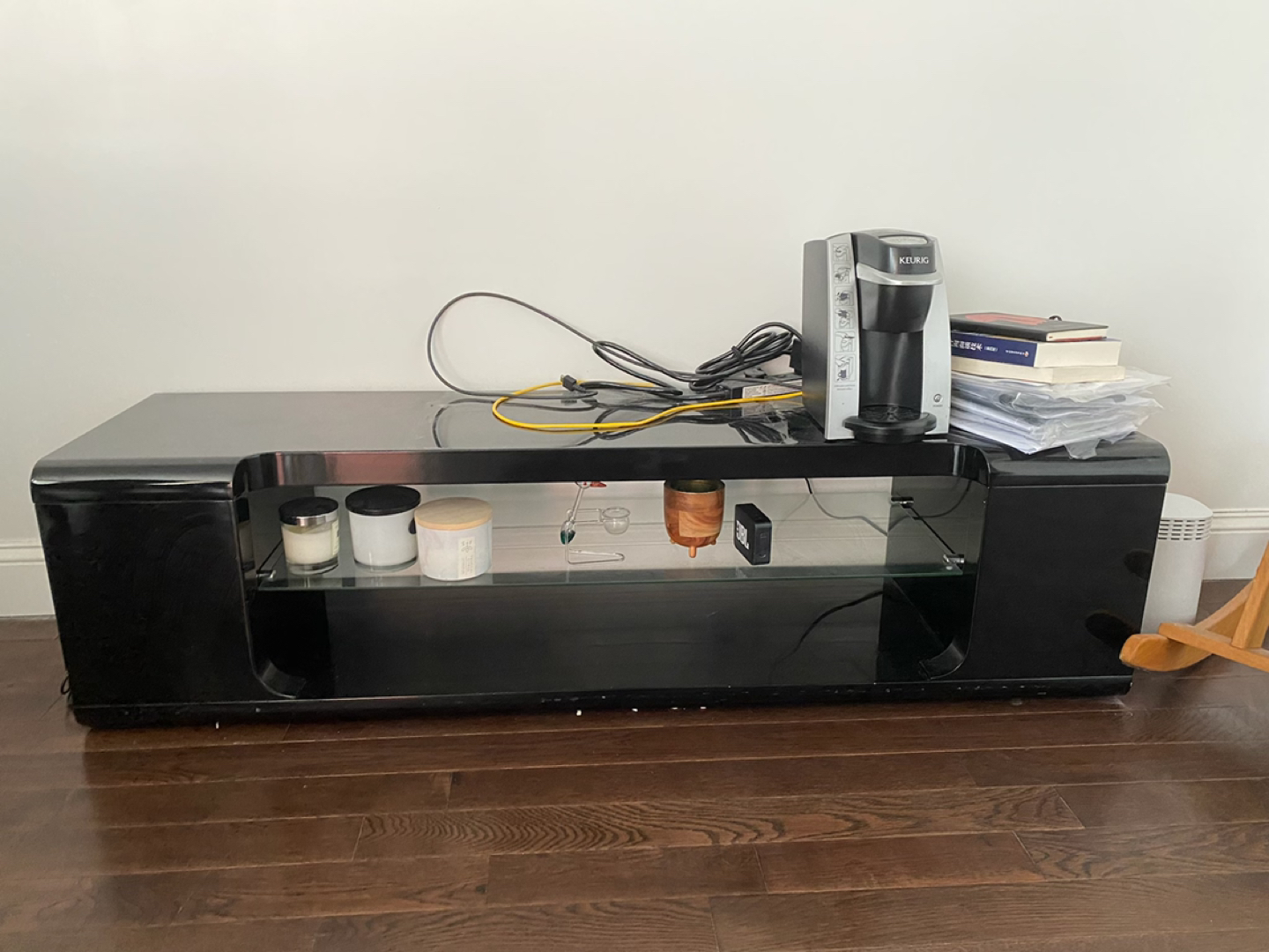 Black TV stand 