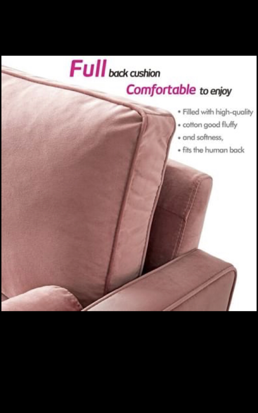 Gasaway 69.7" Square Arm Loveseat Pink colure - photo 4