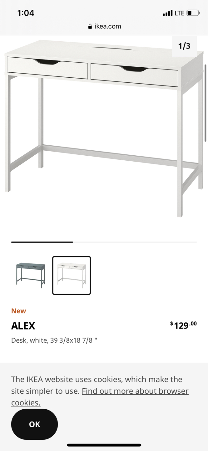 Ikea Alex desk gently used - photo 2