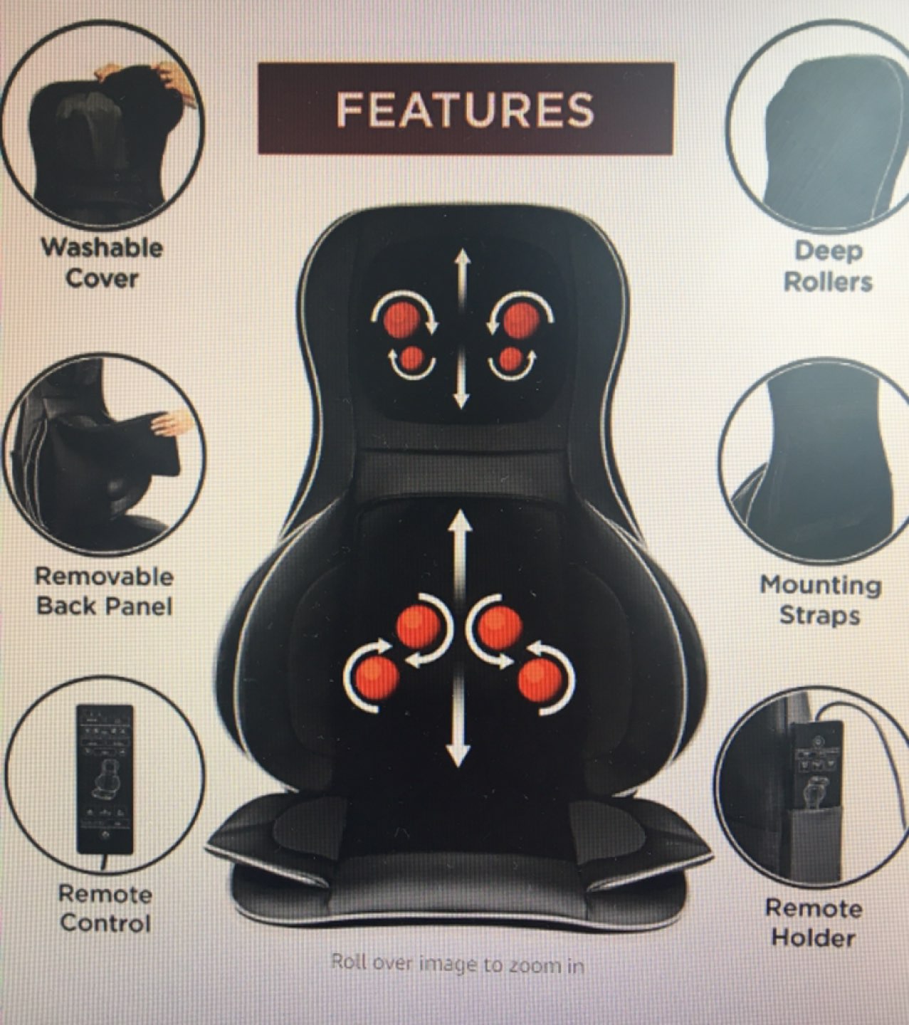 BRAND NEW Neck & Back Massager Seat Chair Pad - photo 3