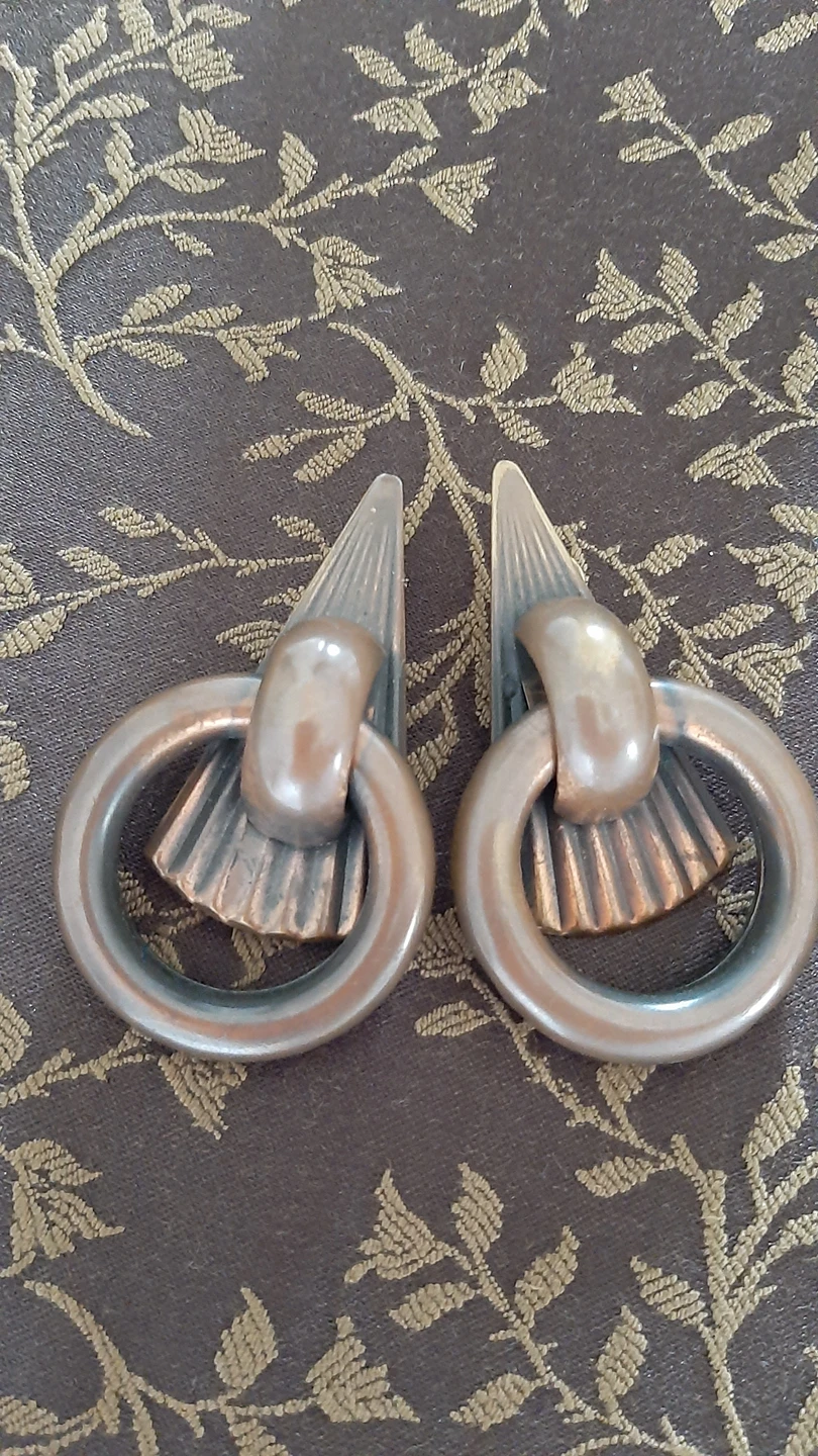 Vintage copper clip-on earrings image indicator(3)