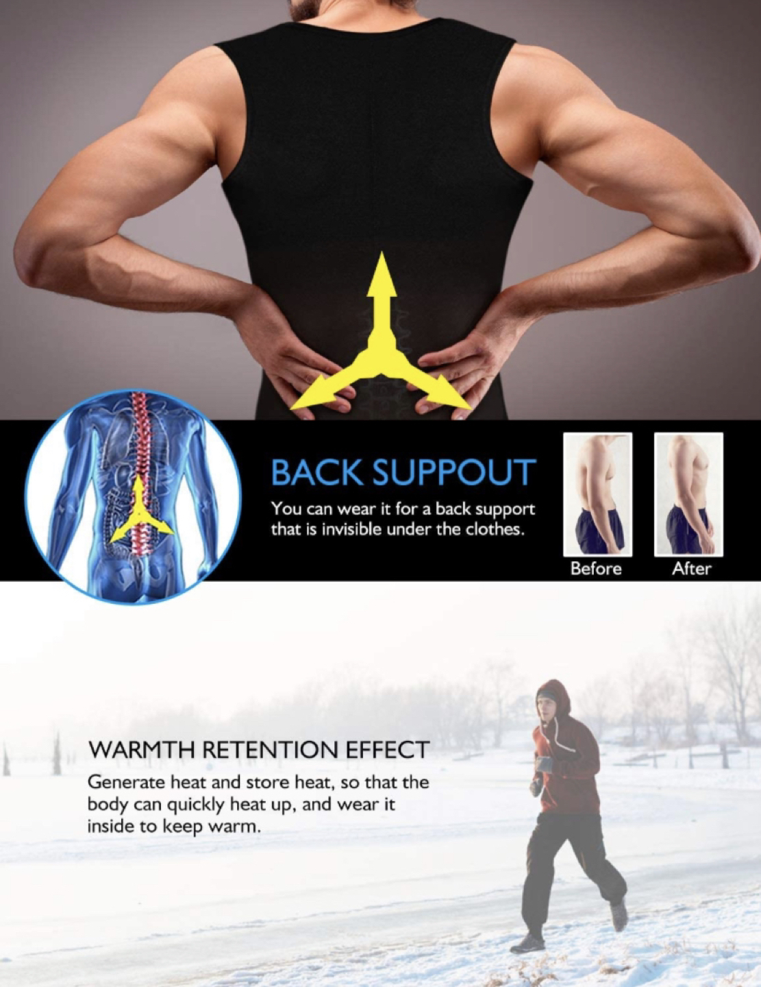 Men  Sauna Loss Waist Trainer Shirt Size (XXL) - photo 5