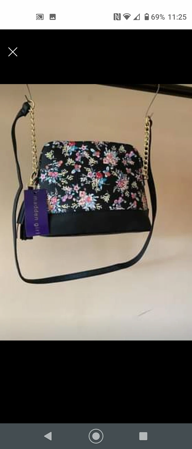 Black Floral Hand Purse