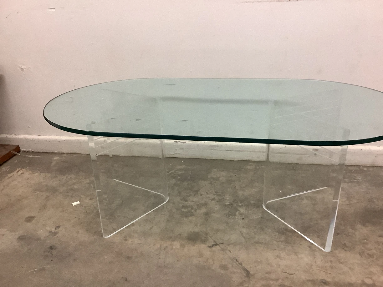 Glass Top Acrylic Leg Coffee Table + Free Delivery - photo 2