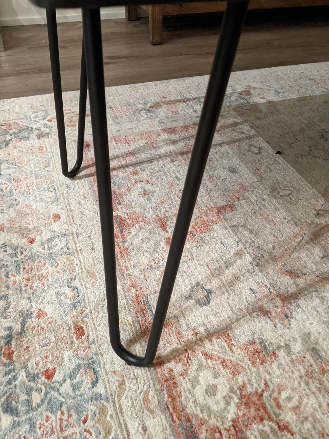 coffee table - black with hairpin legs - photo 3