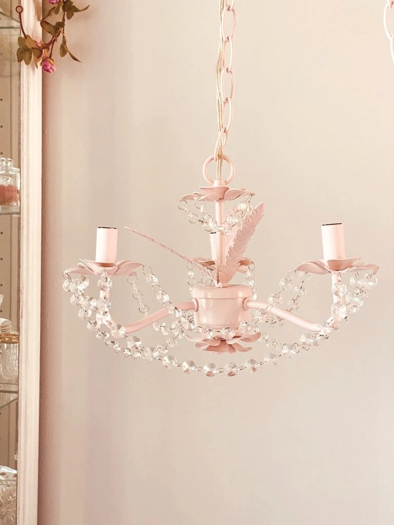 shabby chic plugged in chandelier thumbnail